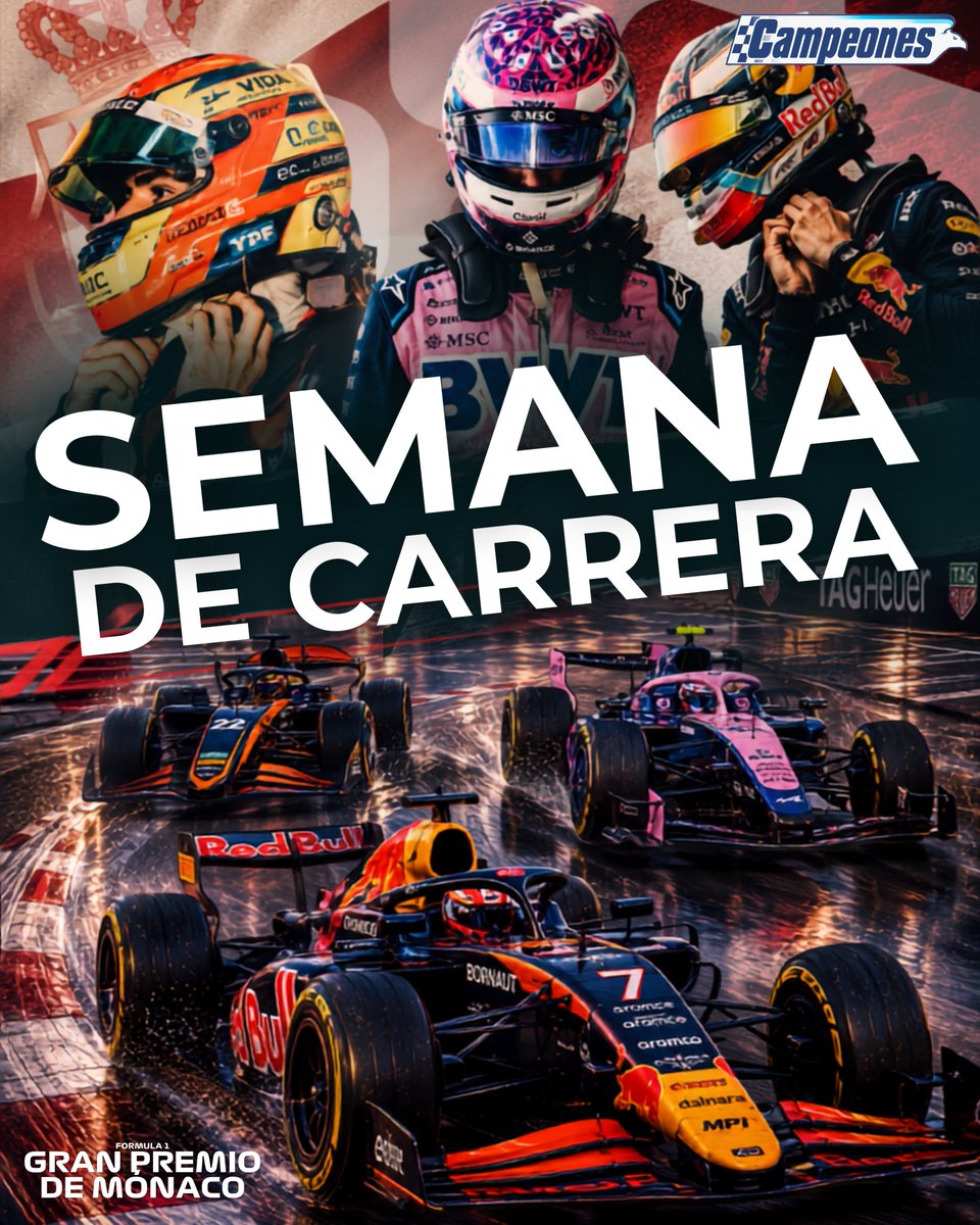 Campeonesnet's tweet photo. #F1 | 🇲🇨 ¡SEMANA DE CARRERA!

🚢 Las calles del Principado recibirán este fin de semana el ya histórico e imperdible Gran Premio de Mónaco donde la Fórmula 1, Fórmula 2 y Fórmula 3 harán vibrar el asfalto.

🇦🇷 Luego de casi 4 meses, @FranColapinto , @NicoVarrone y Mattia Colnaghi volverán a compartir fin de semana para que la celeste y blanca vuelva a estar bien representada.