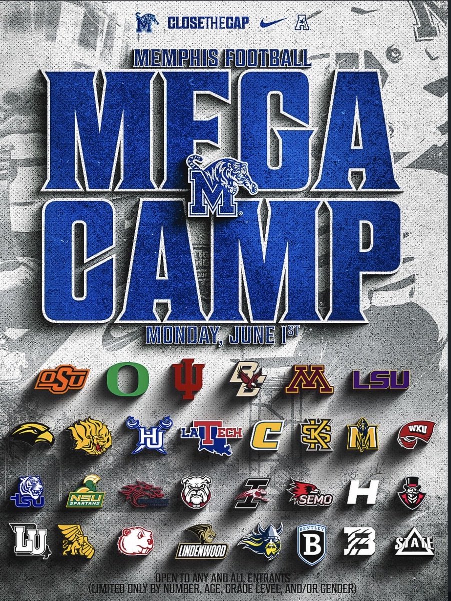 JD_Donaldson7's tweet photo. I will be attending the Memphis mega camp tomorrow‼️
@SaulsberrySr @coachburke89 @Coach_QuinJones @aarondobson17 @DBowman901 @Blake_Littman @CoachLawsonLU @KeaganRoberson7 @Coach_JMill @coachjimmyogle @NickValente_FB https://t.co/5IdxZ7xMax