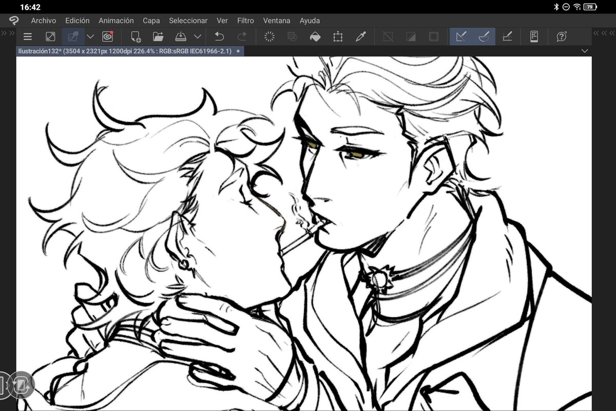 KokoaFlk's tweet photo. A cigarette kiss(?) 
Something I might not finish
#spcreek #au https://t.co/m5lYQUal2j