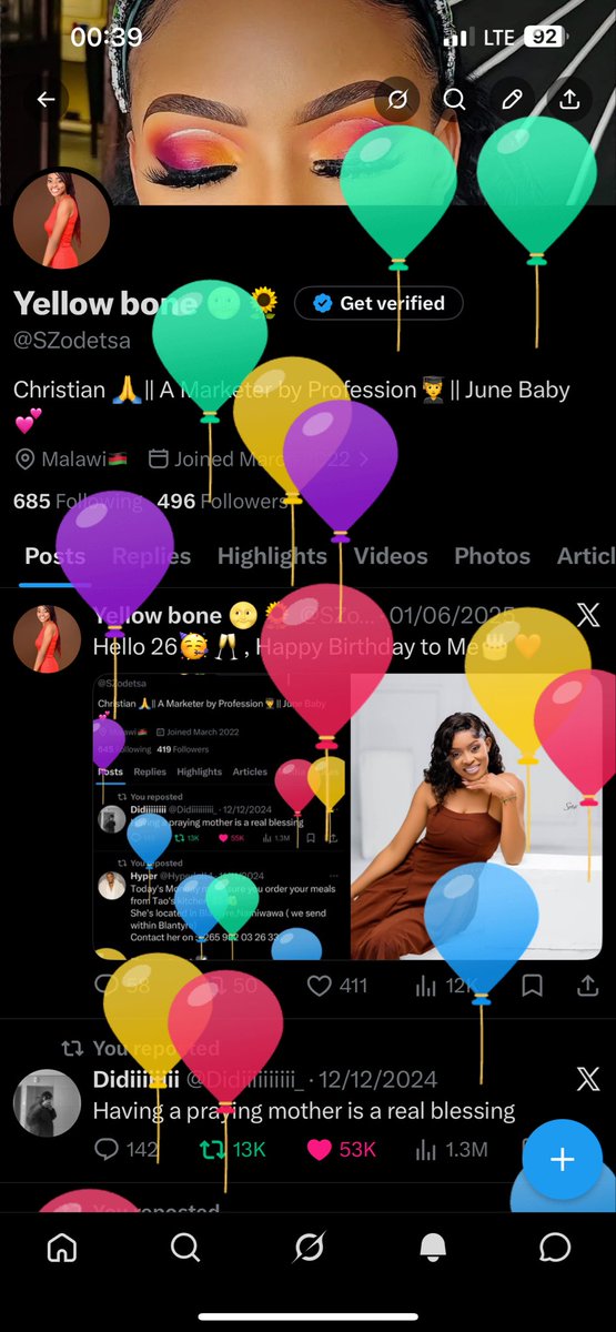 SZodetsa's tweet photo. Life at 27 Hallelujah 🥳 Happy Birthday to Me🖤💛 https://t.co/QPM29aTxM4