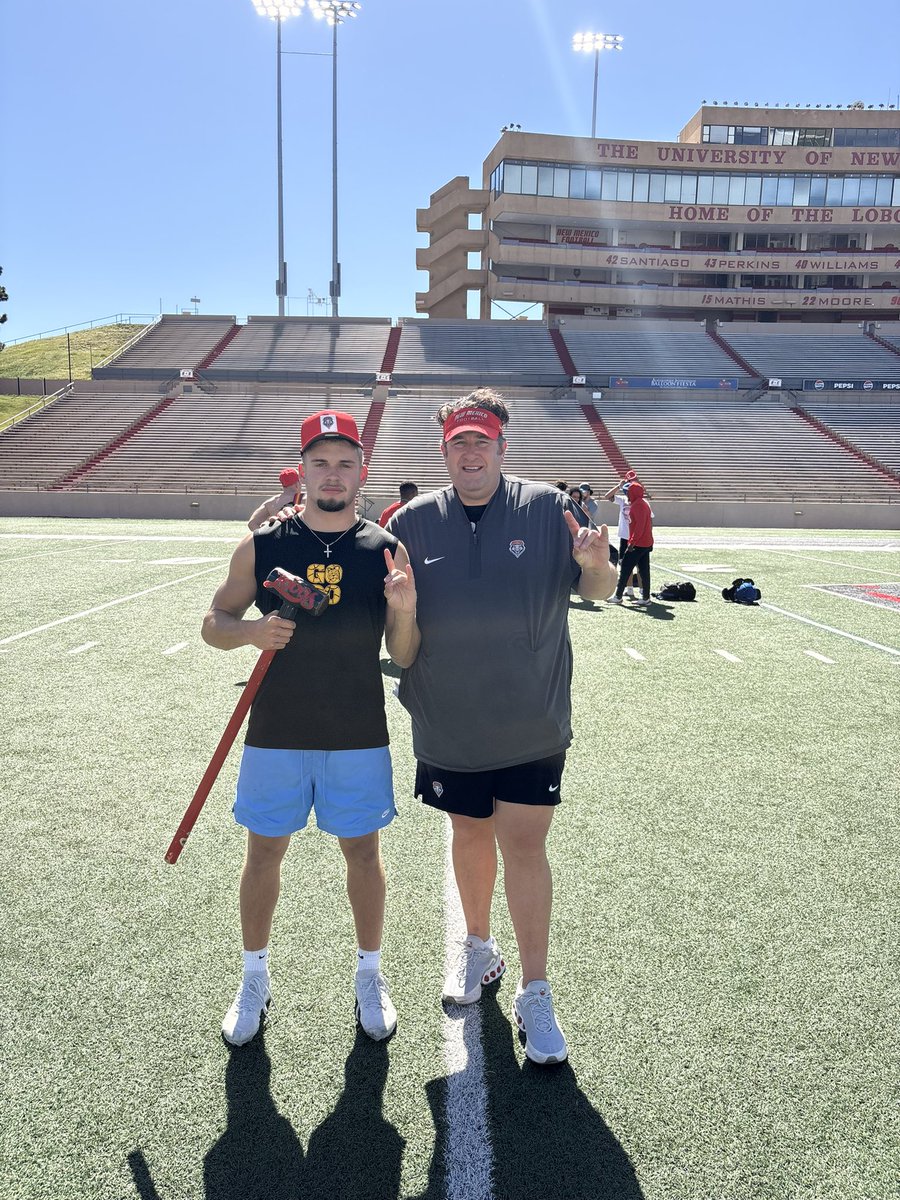BrysonBloom's tweet photo. Had a great day at @UNMLoboFB camp today, won camp MVP for RB!!!! Thank you @Coach_Eck @Beau_Davidson and @DGS_4ya for having me out.

@CoachCiscoAHS @AaronCisco4 @ScottSing82 @CoachDrefs @CoachKyleShoot @cjrecruiting2 @PrepRedzoneNM https://t.co/kIwynOBe2e
