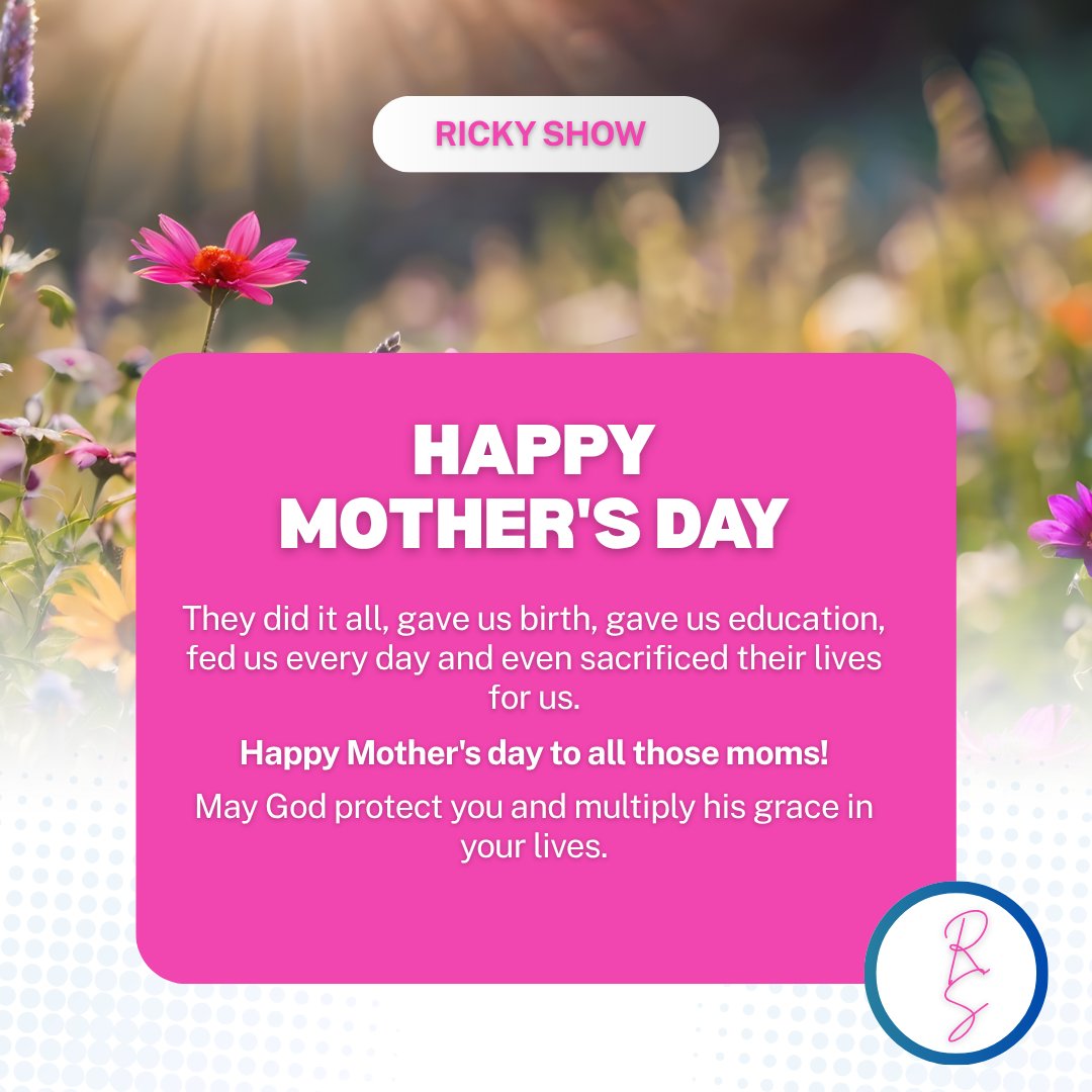 RickyShow15's tweet photo. Bòn fèt Manman yo!
Bonne fête des Mères!
Happy Mother's Day!

#RickyShow https://t.co/QcufzZ7wpC