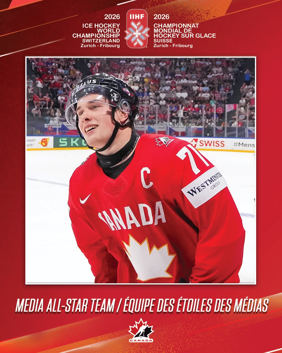 HockeyCanada's tweet photo. North Vancouver’s finest! Congratulations to Macklin Celebrini for being named Best Forward and a media all-star. 🤩

La fierté de North Vancouver! Félicitations à Macklin Celebrini, nommé Meilleur avant et à l’équipe des étoiles des médias. 🤩

#MensWorlds | #MondialMasculin https://t.co/VmsIJUAQMa