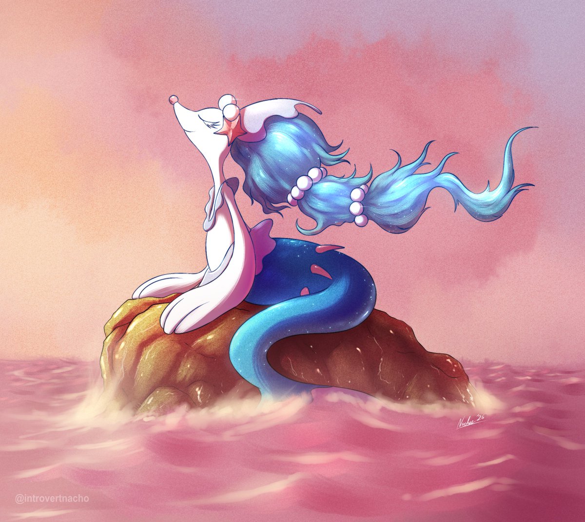 introvertnacho's tweet photo. Long time without a new drawing, but here's one for this Mermay month! This time featuring Primarina, the Fairy singer of the ocean!

#Pokemon https://t.co/Wrc0NopLdd