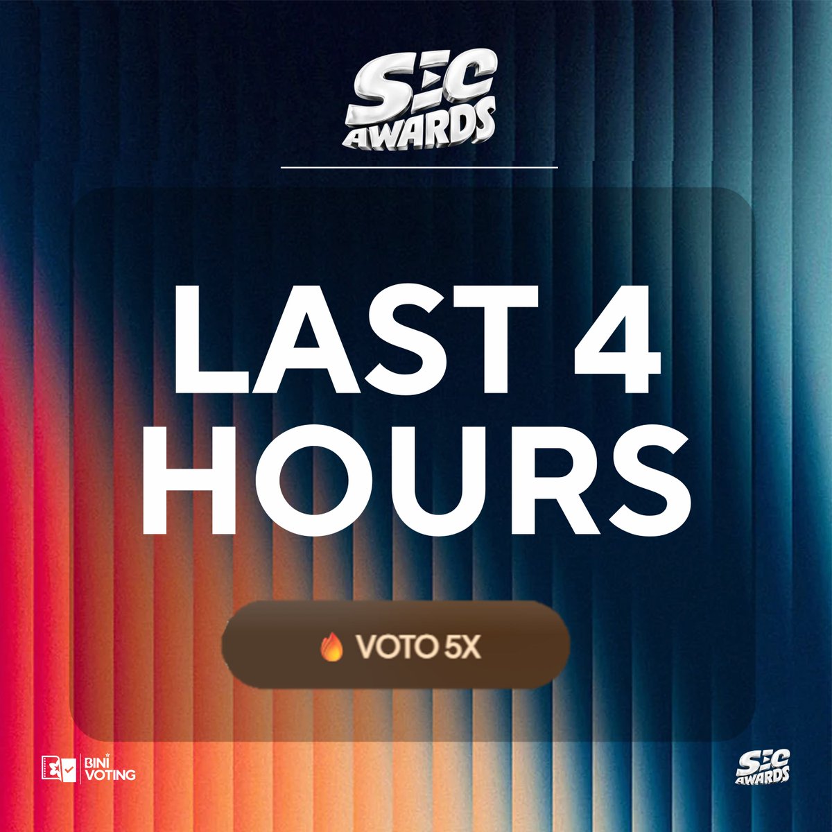 BINIVotingTeam's tweet photo. 🚨 BLOOMS, THIS IS THE FINAL STRETCH! 🚨

We are officially down to the final hours of the SEC Awards voting. Our girls have given us everything, so let’s give them this win! 🌸✨

🗳️ Vote Here:
Group - https://t.co/9926xXV3NN
Album - https://t.co/9Xq7bG4quA

BINI SECure THE WIN
#BINI_SECAwards #ParaSaBINI