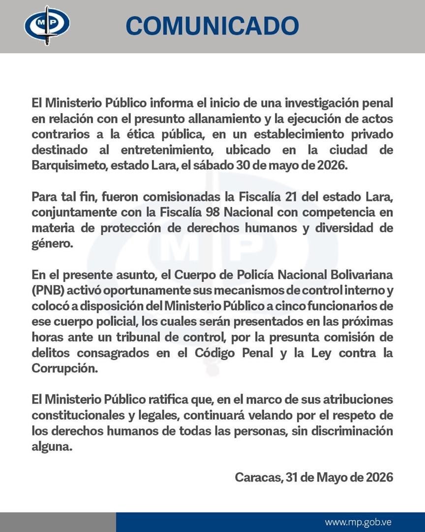 MinpublicoVEN's tweet photo. #COMUNICADO https://t.co/SwTQs4TVYt