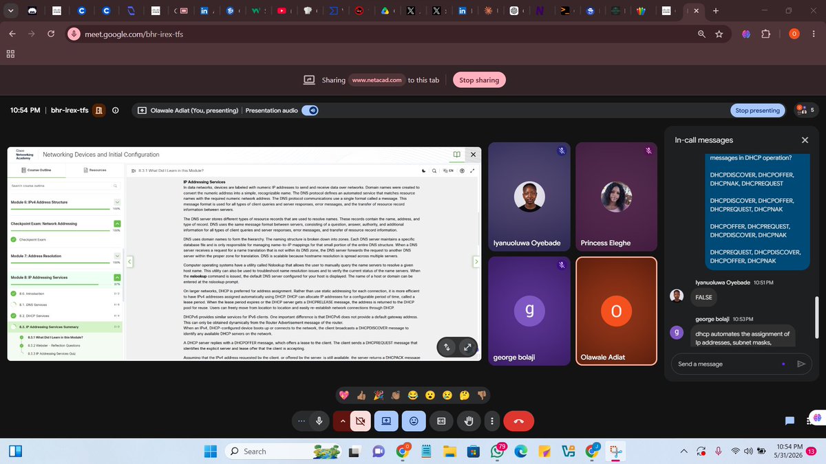 HaywhyJustice's tweet photo. Day 10 of #30daysofcybersecurity
Joined a session hosted by @CyberRealm_HQ tagged managing burnout, stress, and mental exhaustion.
And I concluded the day with group study where we studied 2 modules from @CiscoNetAcad 
@ireteeh  @cyberjeremiah @confirmedHOD  @cyber_rekk https://t.co/ibiyEso7Jz