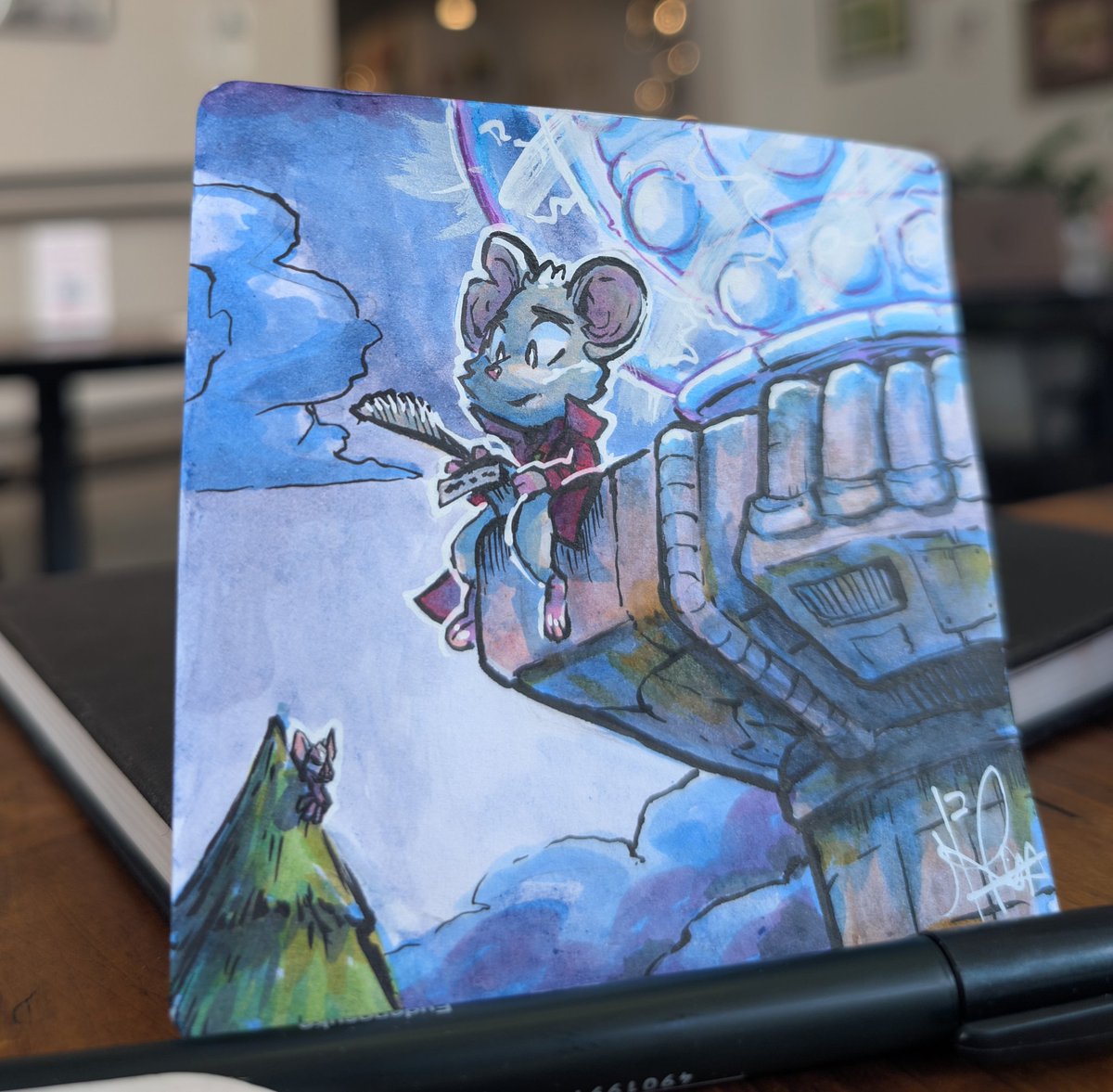 itshugosnook's tweet photo. I've been so Mina the Hollower pilled that when I took a break to do some watercolors, of course she was the subject. Thanks for another masterpiece @YachtClubGames ! #minathehollower https://t.co/qIqt8Czp54