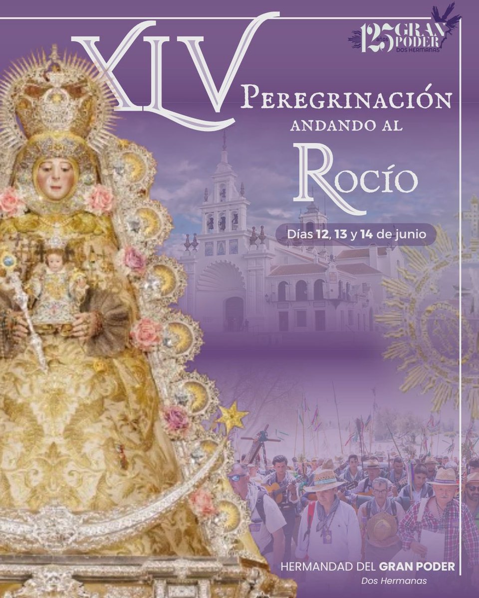 HdadGranPoderDH's tweet photo. RECORDATORIO INSCRIPCIÓN XLV
PEREGRINACIÓN ANDANDO AL ROCÍOI
Comunicamos que a partir mañana lunes día 1 hasta el jueves 4 de junio, en el horario de 19:00h. a 21:00h. se podrá realizar la inscripción de la XLV (45)
peregrinación andando al Rocío en nuestra Casa Hermandad. https://t.co/q6jG1lQ86K