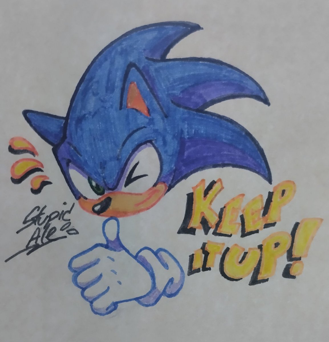 ImStupidAle's tweet photo. silly doodle with markers #sonicthehedgehog https://t.co/j16aeoukpv