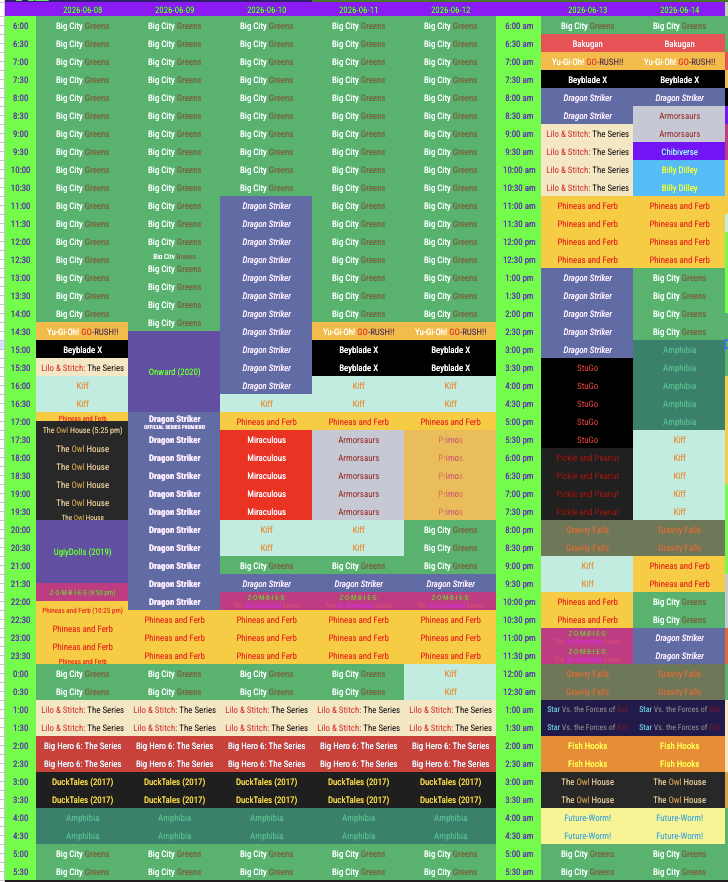 drewthecreator2's tweet photo. Disney XD Schedule (6/8-6/14) https://t.co/5c0SdWQUgl