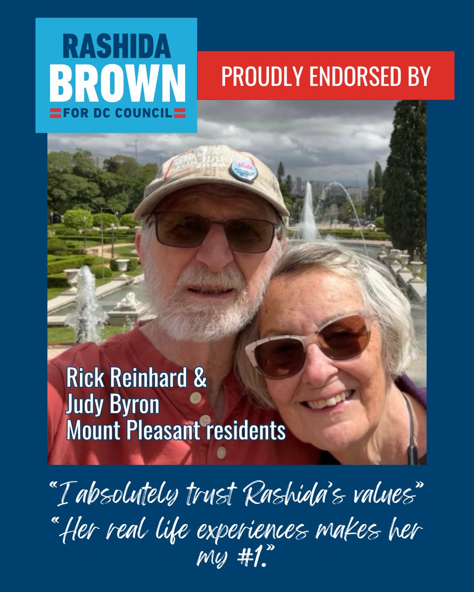 rashidaforward1's tweet photo. “I absolutely trust [Rashida’s] values to have Rashida represent me on the Council!” – Rick Reinhard

“Rashida's lived experiences, personally and professionally matter to me. She's a progressive. She's an idealist. Her real life experiences makes her my #1.” – Judy Byron https://t.co/7oPtBJl8Jz