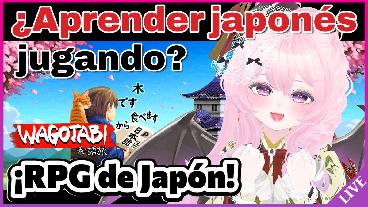 ClaraKillala's tweet photo. ＼✨ LIVE INFO ✨／
🕚🇯🇵 6/1 11:00 🇵🇪 31/5 21:00
▶️ https://t.co/u2eZjkA4cX

海外リスナーと学ぶ！
日本語学習RPG『Wagotabi』でワイワイ実況プレイ #2

チャットへの参加やシェア、いつも励みになっています🌸
#VTuber #配信告知 https://t.co/4CyMYh7yla
