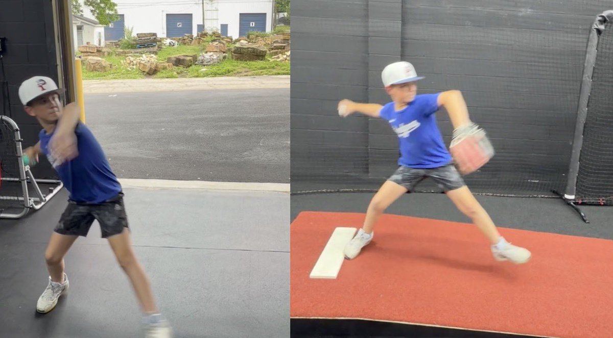 NolanJust1's tweet photo. From there, we addressed his lower half. In the first video, you can see a lack of force production into the ground and poor direction toward the plate. To begin improving this, I gave him the cue to “sit into a chair.” This helped him start learning how to lower his center of mass and create force into the ground. Initially, this caused his knee to travel too far over his toes and prevented him from maintaining a more vertical shin, which reinforced some of his directional issues.