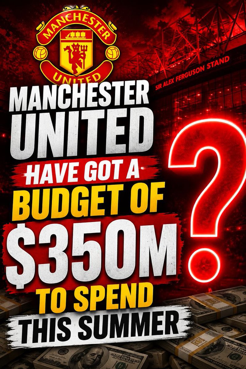 EboyemD's tweet photo. Manchester United have been handed a MASSIVE transfer war chest of $350 MILLION to spend this summer! With Champions League football secured and a huge rebuild under way, the Red Devils are targeting 5+ signings including midfielders, a left back and a striker. Who will they sign https://t.co/A1ZKqeGsAf