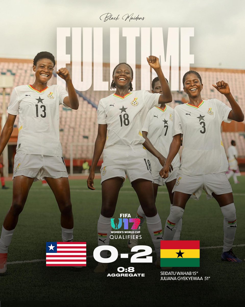 CafZoneOuestB's tweet photo. 🌍⚽ U17 Women’s World Cup Qualifiers   Ghana, Nigeria & Benin advance to the next round! 🇬🇭🇳🇬🇧🇯✨
🇬🇭 Ghana 2–0 Liberia   Solid performance from the Black Maidens who controlled the match with discipline and efficiency. 🔥⚽⚽

🇳🇬 Nigeria 6–0 Guinea   Dominant display from the Flamingos with total control in every area of the game. 🦅🔥

🇧🇯 Benin 2–1 Sierra Leone   Hard‑fought win for the Young Amazons who showed determination and tactical discipline. 💥⚽⚽

🌟 Strong momentum for the WAFU‑B zone, with three convincing victories and promising prospects for the next stage. 💪🌍✨

#U17WWC #FIFAU17 #WomenFootball #AfricaFootball #WAFUB #Benin #Ghana #Nigeria #RoadToWorldCup #WomenInFootball #YoungTalents #AfricanFootball

🌍⚽ Qualifications de la Coupe du Monde Féminine U17   Le Ghana, le Nigeria et le Bénin se qualifient pour le prochain tour ! 🇬🇭🇳🇬🇧🇯✨

🇬🇭 Ghana 2–0 Liberia   Belle performance des Black Maidens, qui ont contrôlé le match avec discipline et efficacité. 🔥⚽⚽

🇳🇬 Nigeria 6–0 Guinée   Démonstration de force des Flamingos, avec une maîtrise totale dans tous les compartiments du jeu. 🦅🔥

🇧🇯 Bénin 2–1 Sierra Leone   Victoire arrachée de haute lutte pour les Young Amazons, qui ont fait preuve de détermination et de rigueur tactique. 💥⚽⚽

🌟 Belle dynamique pour la zone UFOA‑B, avec trois victoires convaincantes et des perspectives prometteuses pour la suite de la compétition. 💪🌍✨
#U17WWC #FIFAU17 #FootballFeminin #AfricaFootball #WAFUB #Benin #Ghana #Nigeria #RoadToWorldCup #WomenInFootball #YoungTalents #AfricanFootball
