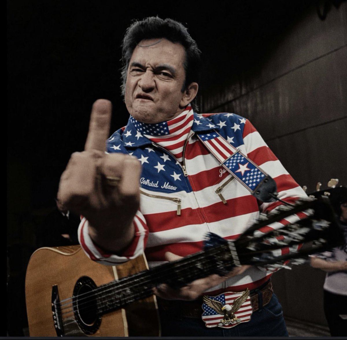 Roughneck4795's tweet photo. In a world full of Martina McBride‘s, Brett, Michaels, &amp; Young MC‘s…..
Be a Johnny Cash…. Unapologetically patriotic. https://t.co/tMJJCG5BIA