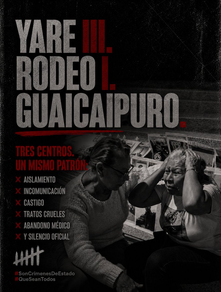 clippve's tweet photo. En Venezuela, los presos políticos siguen expuestos a torturas, tratos crueles, aislamiento, incomunicación, abandono médico y condiciones inhumanas.

Exigimos libertad plena e incondicional para todos.

#QueSeanTodos #SonCrímenesDeEstado