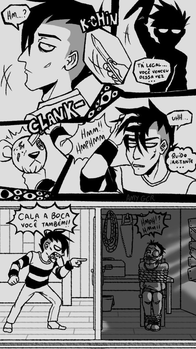 AmyGCR1's tweet photo. Um dia normal para Charlie :>

Criei esse personagem lá por 2019,me inspirei no personagem de Johnny o maníaco homicida. apesar de parecidos.. eles tem muita coisa diferente um do outro.

#originalcharacterart  #artedigital #digitalartwork #digitalart #artedigitalbrasil  #comic https://t.co/2fhB3Nhyzq