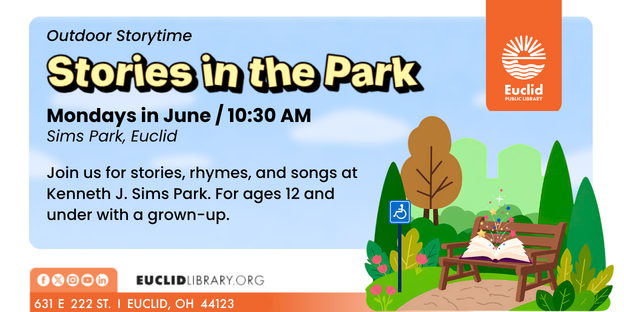 EuclidLibrary's tweet photo. Join us for stories, rhymes, and songs at Kenneth J. Sims Park every Monday in June at 10: 30 am. For ages 12 and under with a grown-up.
#OurEuclid #Storytime #park https://t.co/Wz2V0oBBZX