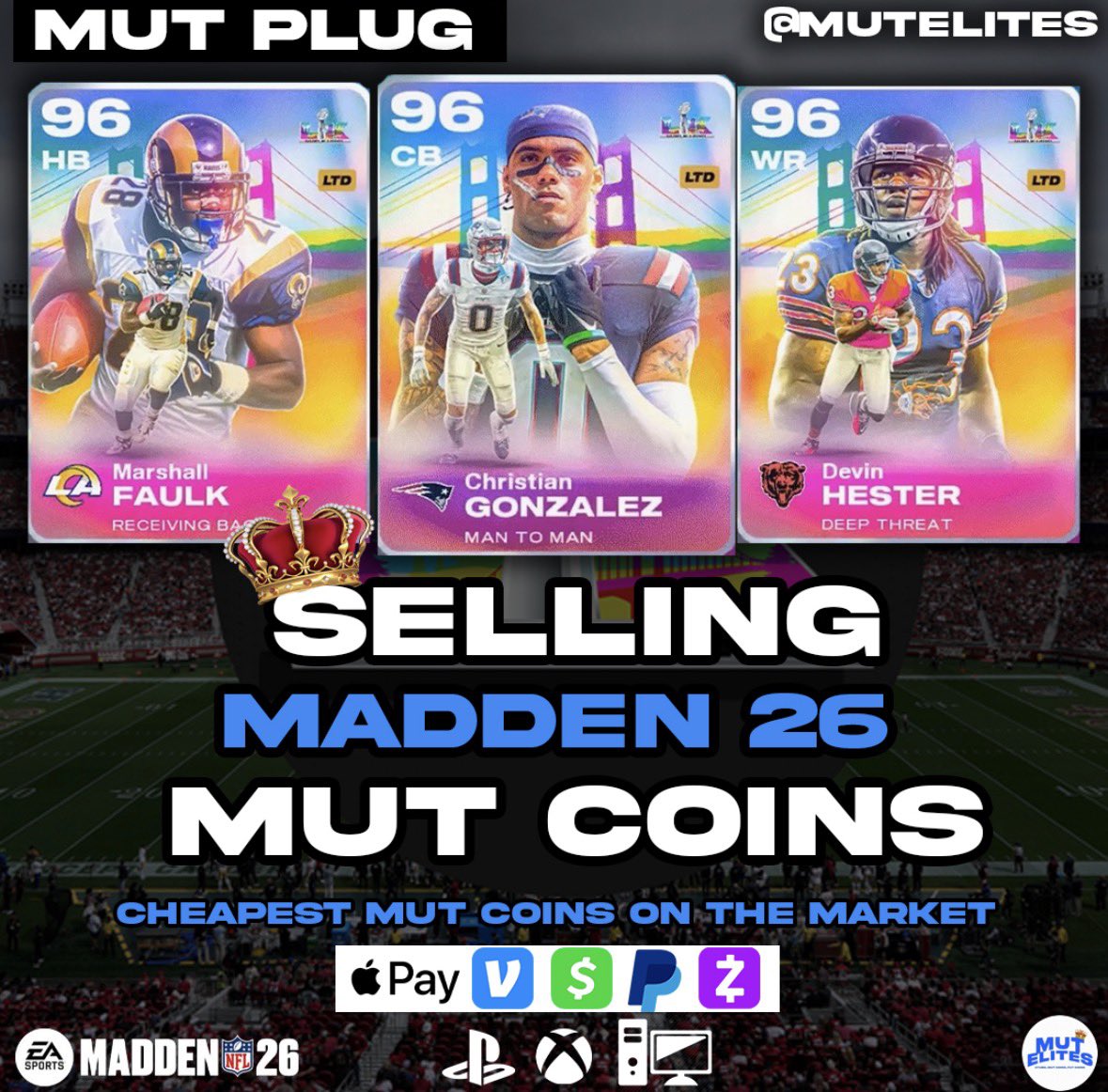 mutelites's tweet photo. @EASPORTS_MUT Flash Sale on MUT Coins NOW‼️ https://t.co/4MD3eMlycz