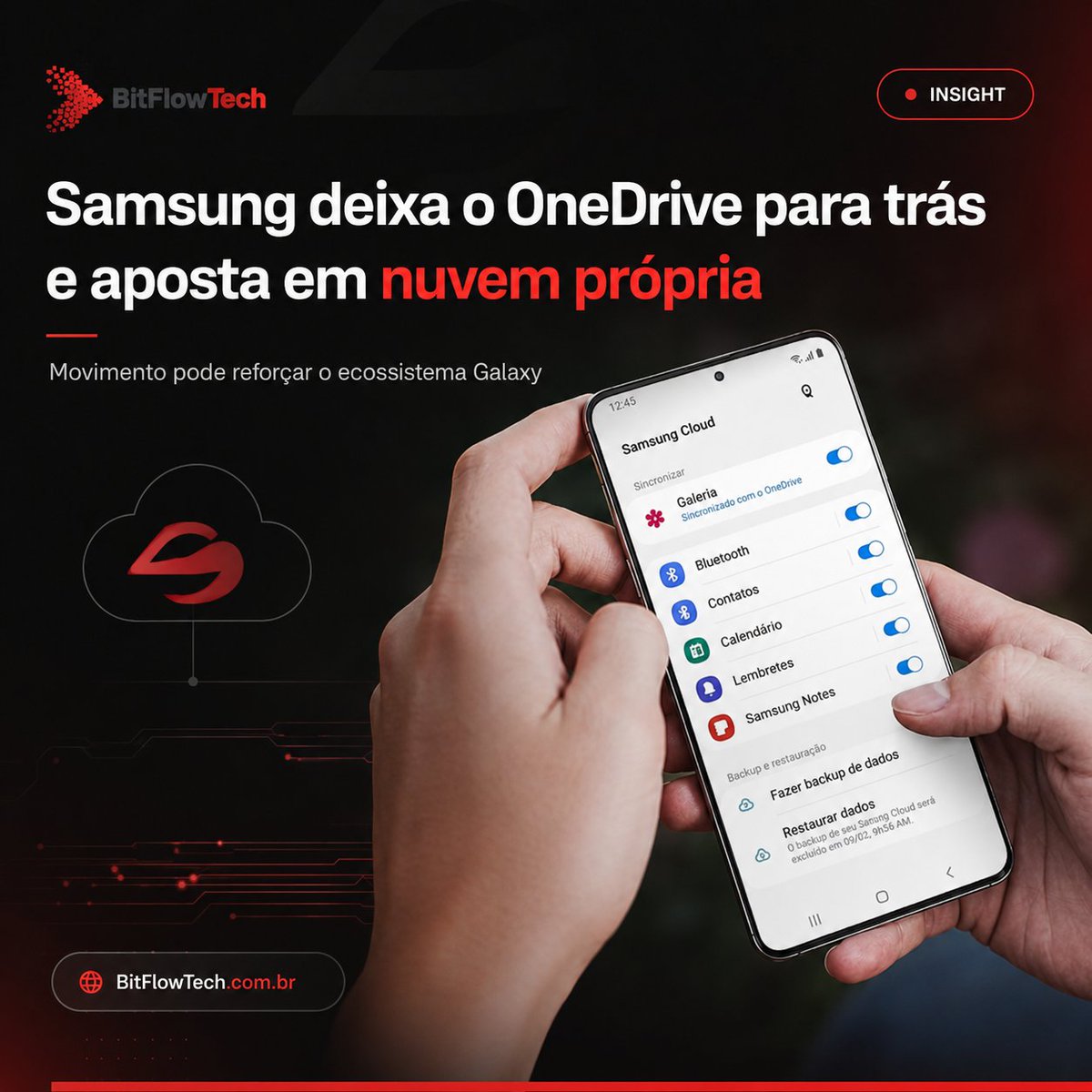 BitFlowTechBR's tweet photo. A Samsung quer deixar o OneDrive para trás nos Galaxy e apostar em sua própria nuvem.

Mais controle, mais assinatura e uma disputa direta com Google One e iCloud.

Leia em: https://t.co/iMlqMexs57 

#Samsung #Tecnologia https://t.co/rnwDp39JrU