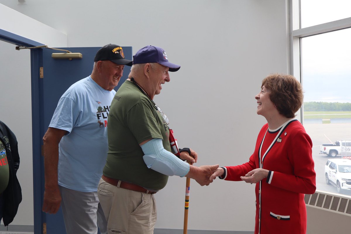 KernenBlake's tweet photo. Today’s Honor Flight in at the Bangor International Airport was so incredibly special and meaningful for everyone present. Thank you @HonorFlightNet for the incredible work you do! https://t.co/q4chwjSDC2