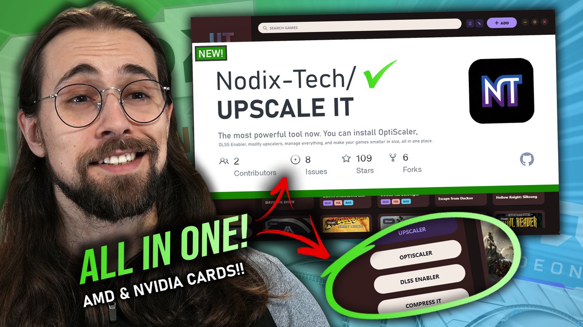 AncientGameplay's tweet photo. Just released a video testing UPSCALE IT, a ALL-IN-ONE manager that allows you to easily Swap DLLs, Install Optiscaler, DLSS Enabler or even COMPRESS GAMES... and all of this for free!!

https://t.co/2pVbUPhtG5 https://t.co/Xwu8lE8YZK