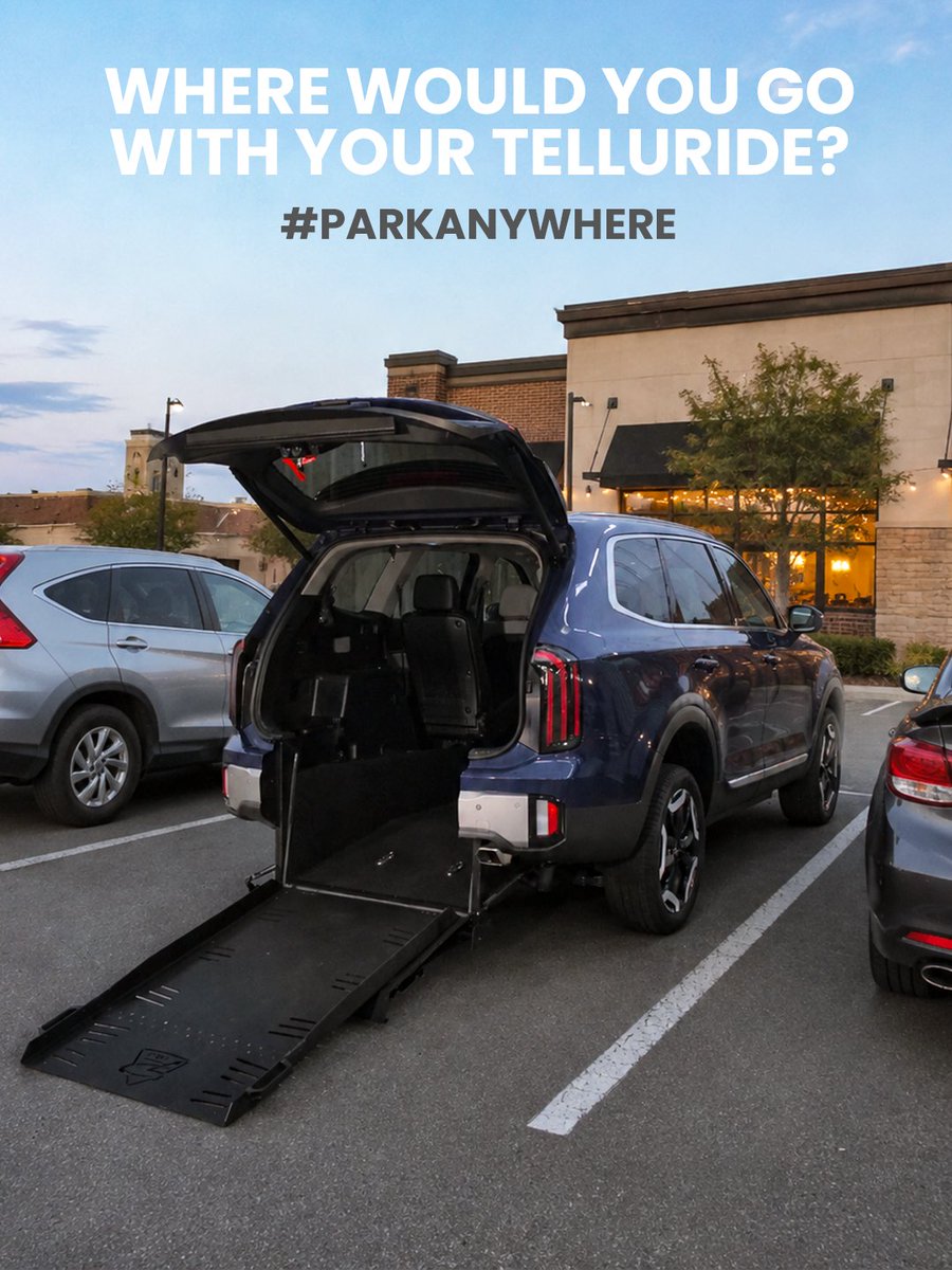 FreedomMotorInc's tweet photo. Where would you go with your Telluride? 🌊🌳🍽️
Whether it’s a family day at the beach, an afternoon at the park, or dinner with friends, our Rear-Entry Telluride V6 gives you the freedom to go where life takes you.️
#FreedomMotors #ParkAnywhere #Accessiblity #RearEntry https://t.co/7A3TTb4N2p