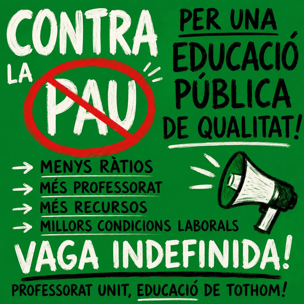 EducadorsValenc's tweet photo. @joanbaldovi Agraim als correctors i correctores de la
PAU que donen suport a la nostra lluita i ens ajuden en aquesta causa.Sabem que molts correctors no són voluntaris i,per això,llancem aquesta campanya o s'escolten les nostres reivindicacions o els correctors no corregiran els exàmens PAU https://t.co/EdrlT3GcIw