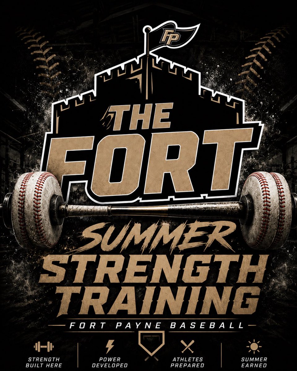 FPCatsBaseball's tweet photo. If you’re gonna “Protect The Fort” you better be able to push some weights around! Summer Strength begins tomorrow at 7:00! Don’t miss! #wintheday https://t.co/ThrFwdWcbE