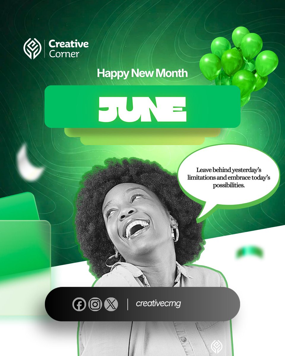 creativecrng's tweet photo. Welcome to June a month of fresh beginnings, creative breakthroughs, and beautiful opportunities.
Wishing you joy, success, and inspiration throughout the month
#creativecorner #TechRevolution #newmonth https://t.co/VSHfdKz9wA