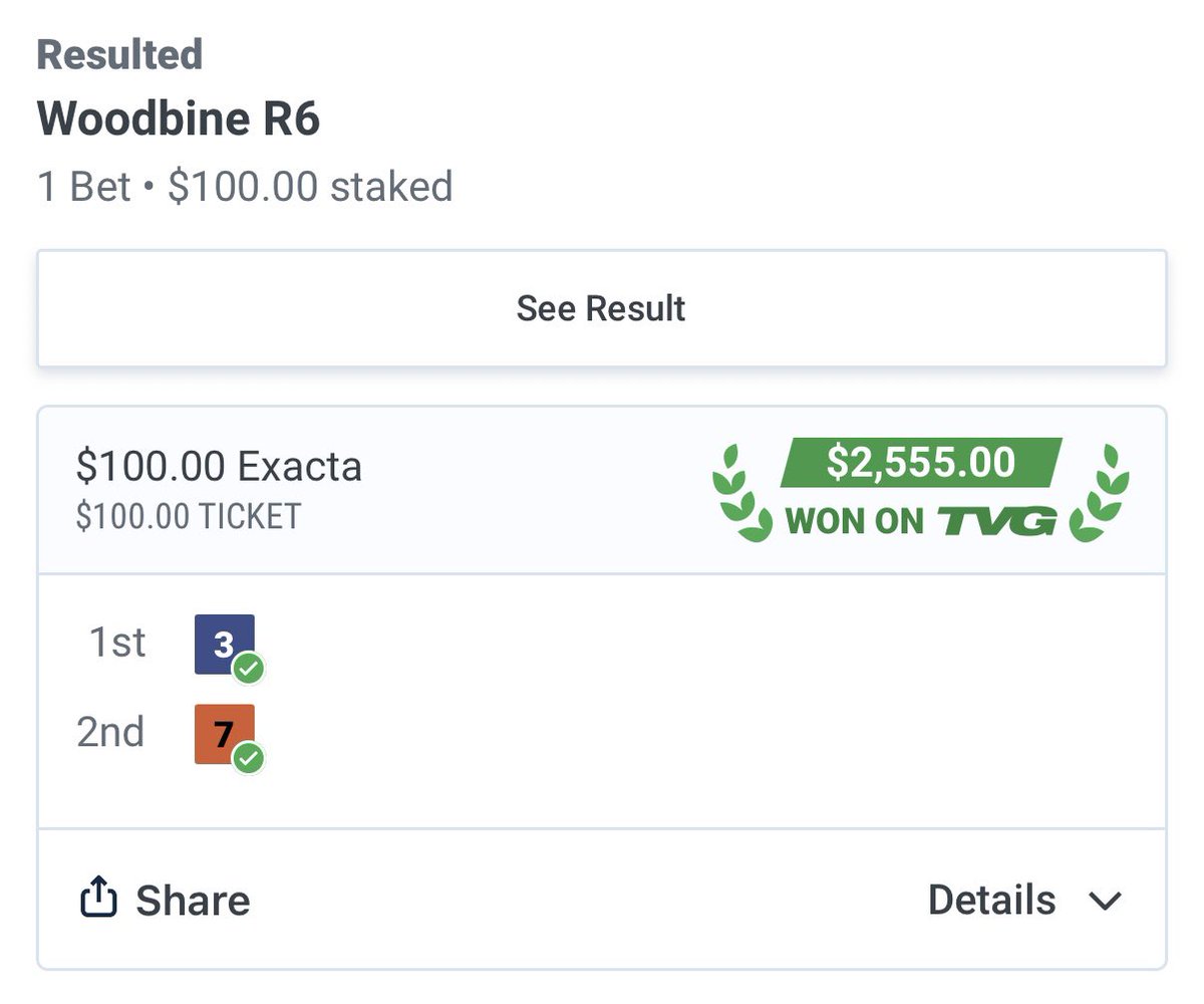 Cloudy_1979's tweet photo. Woodbine exacta 🐎 good weekend https://t.co/VjG9UyeKxt