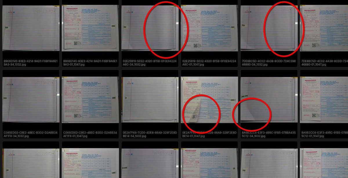 dambusteryash's tweet photo. My mother was the Head Examiner in the Painting XII, under her, there were 12 evaluators, she told me that the copies were having hands holding it which clearly shows that it was taken from mobile phones, not scanners. Peak level from CBSE.

Images: @INCIndia https://t.co/Qxqcr2L5KN