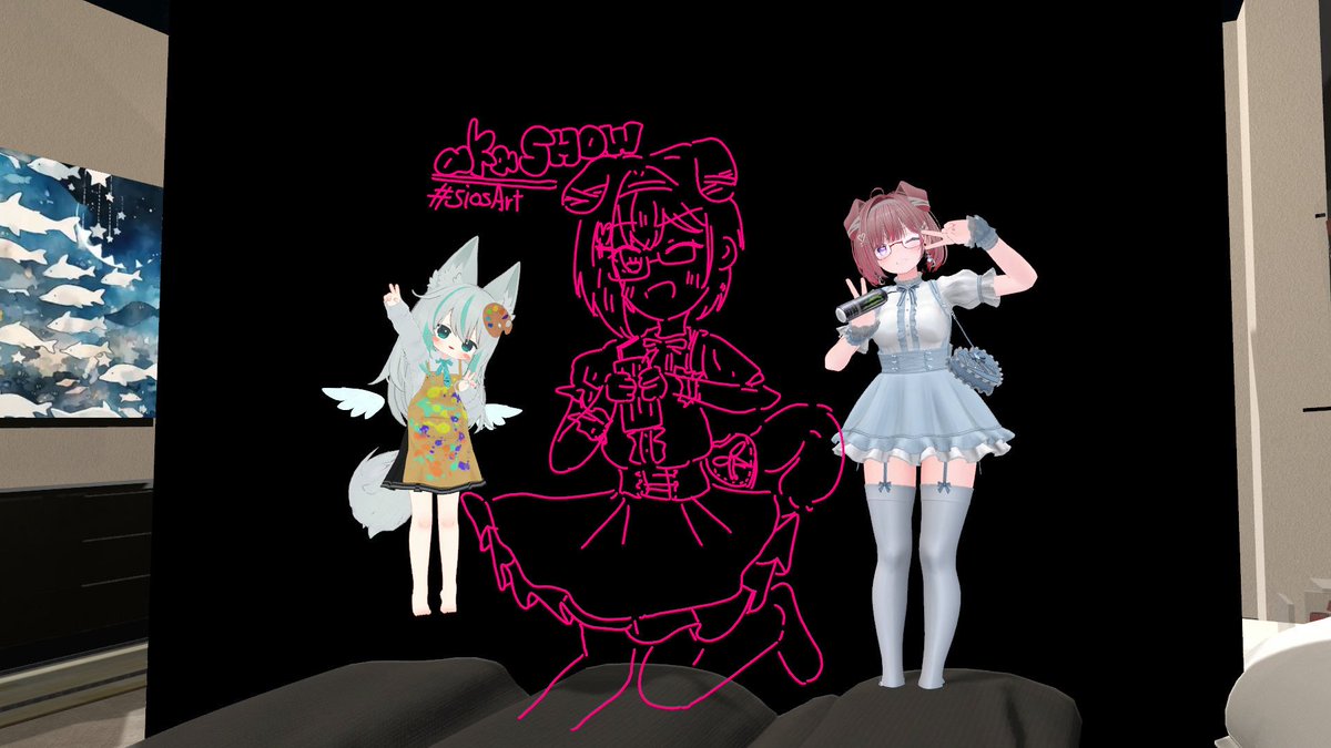 aka_SHOW83's tweet photo. 昨日はライブ作業にフレプラ開いてたらめっちゃ人来てハッピー！！
素敵な絵も描いてもらった！！
またたくさんお話ししようね〜〜〜！！ https://t.co/Md78G4sY6o