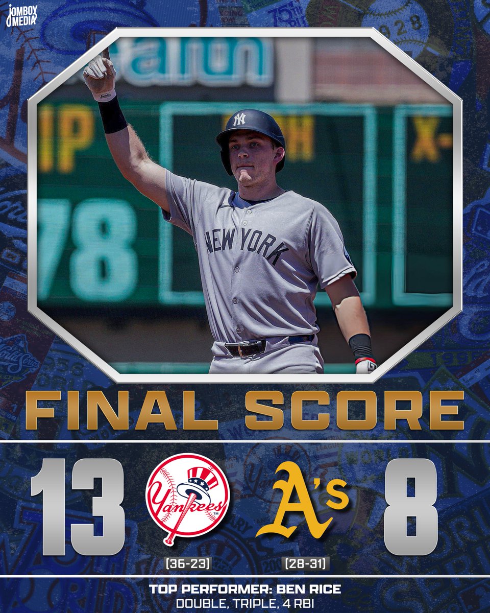 TalkinYanks's tweet photo. Got the series dub powered by a 13-run third inning! https://t.co/3ff0EUGHc0