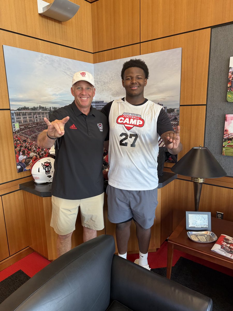 JordanXLewis24's tweet photo. After a GREAT camp and conversation with @StateCoachD! I am BLESSED to EARN an Offer from @PackFootball!!!!!!🔴⚫️⚪️
@coachmorrisDHS @OLCoachLanc @Hawkinsjs @iguerin @adamgorney @TomLoy247 @CoachKurtRoper @TaylorCMcDaniel
@CoachAlexFaulk @dbernstein_ @train0187 @Coach2J @AllenTrieu @dormanstrength @sixstarfootball
@Shane_Smith9 @ChiefSportsNet @D1RecruitNation @FloarsRandy
@benjaminwolk @nchssportspage