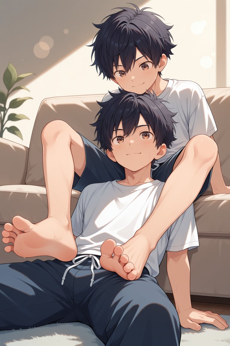 96_AkuBo_69's tweet photo. [Anima test - 06]
Last test with natural language prompts with a pair of brothers relaxing in the living room 😊
Hope you'll like it x) https://t.co/o5OwTsBKfP