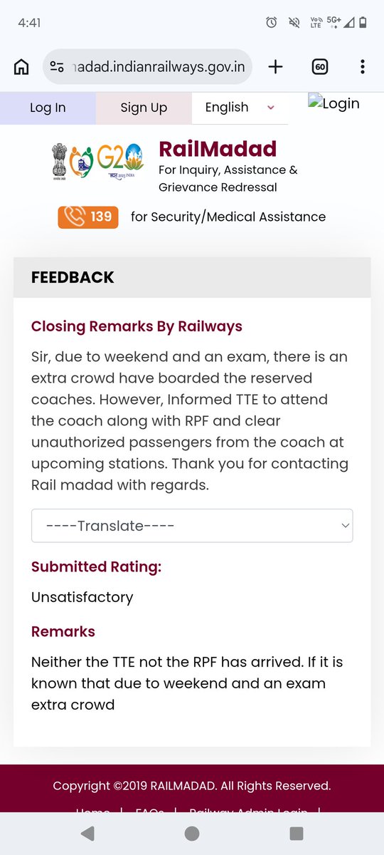 sameerpatel035's tweet photo. @rpfswrmys @rpfswr @RailwaySeva @rpfpcask Complaint is closed without providing a  resolution. Neither TTE nor the RPF has arrived yet. If the cause is known beforehand why are special arrangements not made for the aspirants and the passengers? https://t.co/7OL37Tp0L3