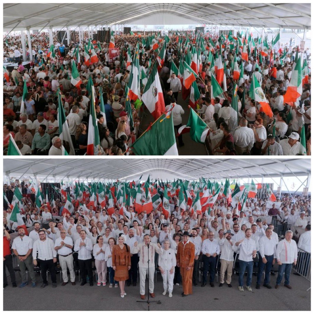epigmenioibarra's tweet photo. “Vámonos patria a caminar, yo te acompaño…” dijeron hoy miles de compañer@s en:

Tamaulipas.
Tabasco.
Sonora.
Sinaloa. 

#ClaudiaDaResultados y es un honor y un privilegio alzarse junto a ella en defensa de la soberanía y la Transformación de México! https://t.co/qDZ3D7gXaN