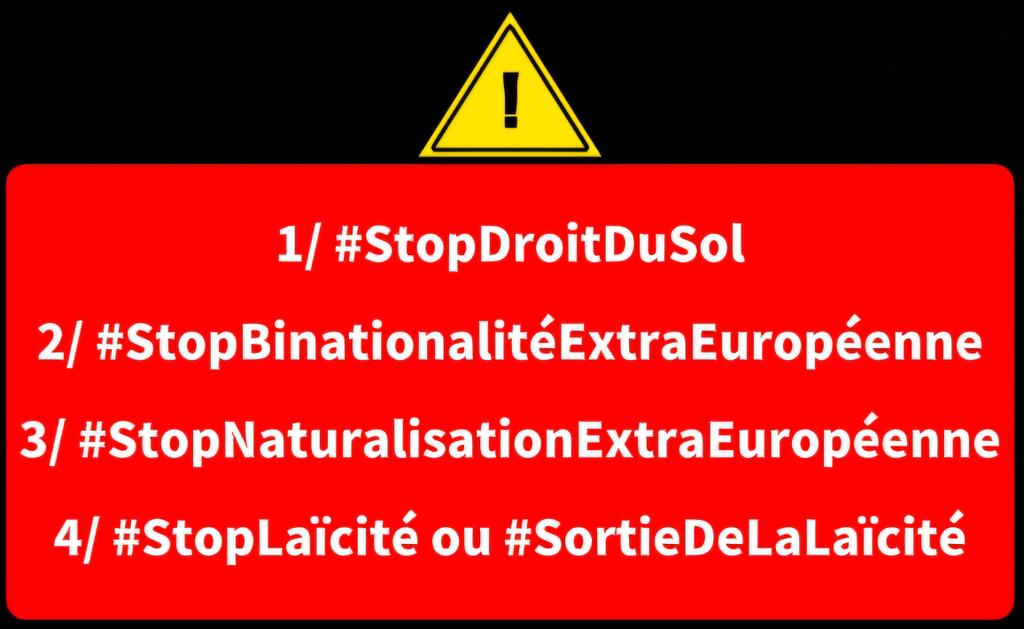 guignol75911's tweet photo. @platinium230 L'ISLAM DOIT ÊTRE BOUTÉ HORS D'EUROPE.
1/ #StopDroitDuSol
2/ #StopBinationalitéExtraEuropéenne
3/ #StopNaturalisationExtraEuropéenne
4/ #StopLaïcité ou #SortieDeLaLaïcité

LORSQUE NOUS SERONS DES MILLIONS À RETWEETER CES #, ALORS LA FRANCE, L'EUROPE REPRENDRONT LEUR PLACE. https://t.co/u8lU0Z6Mpa