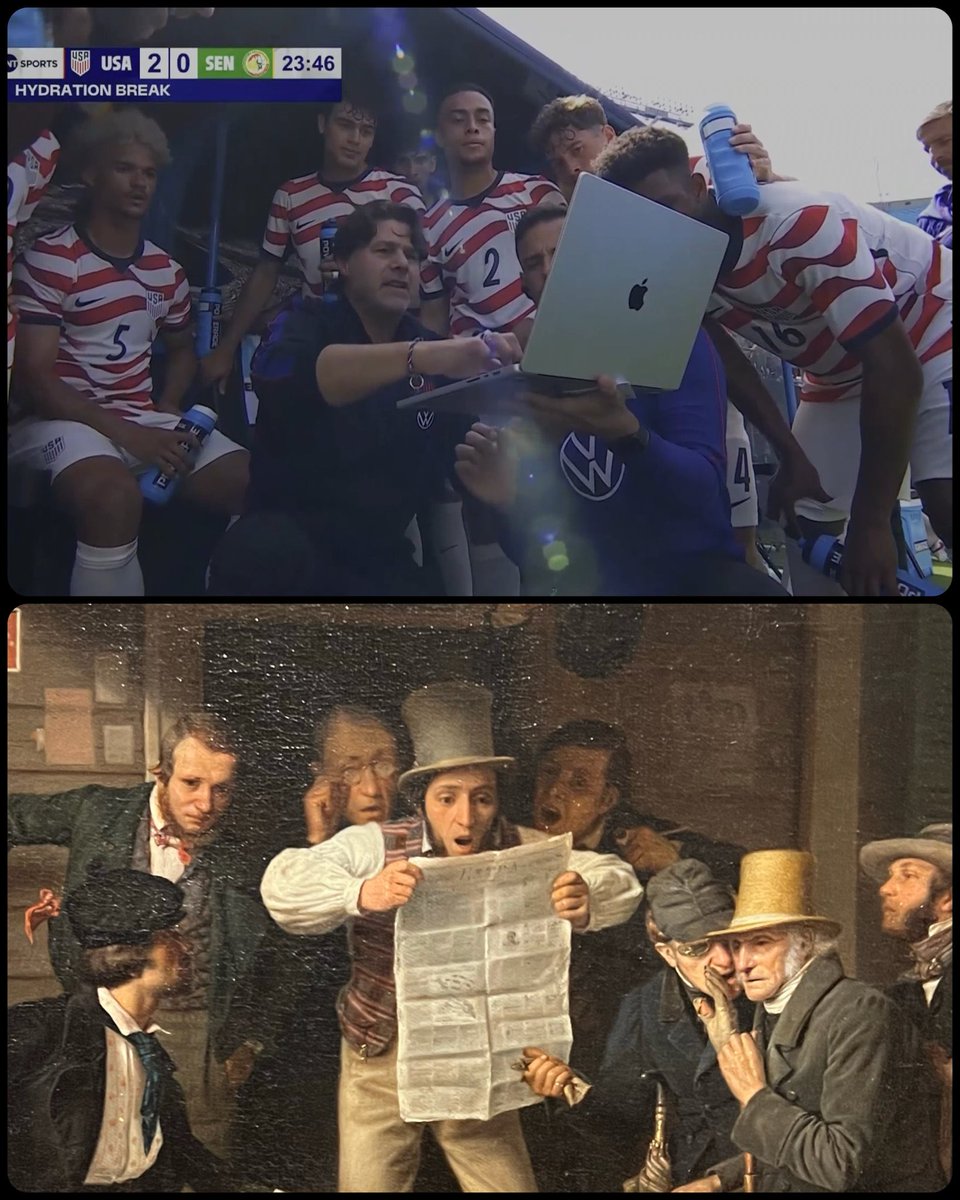 ArtButSports's tweet photo. @nocontextfooty War News from Mexico, by Richard Caton Woodville, 1848 https://t.co/qPo6pSScwm