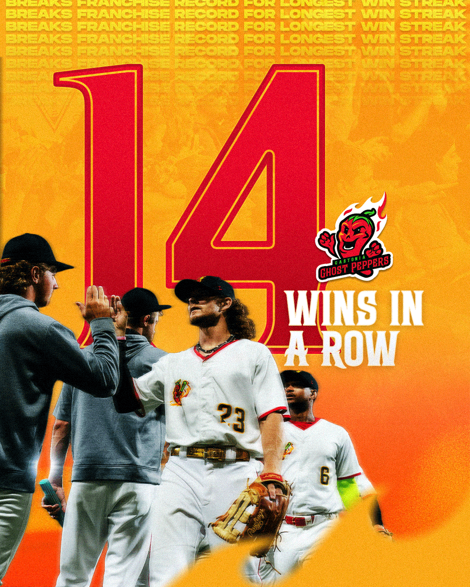 GasGhostPeppers's tweet photo. Franchise Record: Broken ✅
Winning Streak: 14 Straight 🔥
League Record to Tie: Tuesday 👀 https://t.co/kgu9E6ldhz