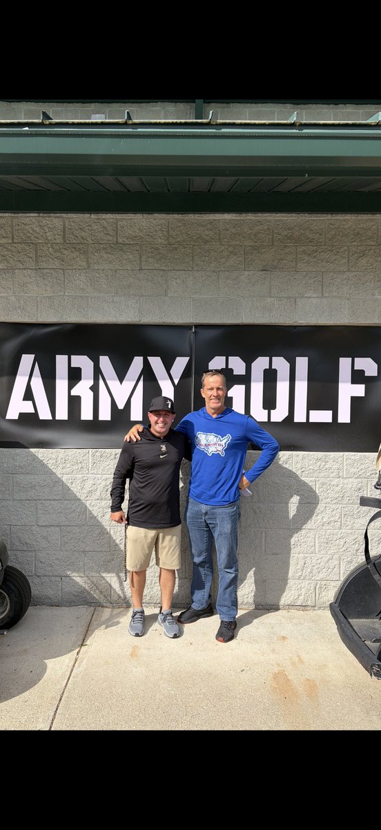 CoachGRU's tweet photo. Incredible honor showing PGA Tour legend Stuart Appleby around West Point today. Elite standards on and off the course! Best of luck on the @ChampionsTour ! @StuartAppleby @ArmyWP_Golf @GoArmyWestPoint #GoArmyGolf ⛳️🇺🇸 https://t.co/CVWOTOIW3o