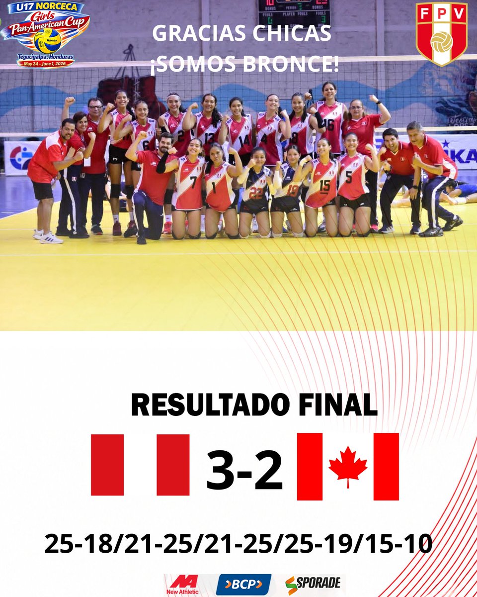 FPVPE's tweet photo. En gran partido derrotó a Canadá 3/2
PERÚ GANÓ EL BRONCE https://t.co/v3enouoxUc