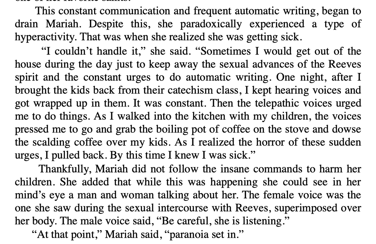 greenray__'s tweet photo. A UFO abductee started channelling beings with automatic writing and telepathy. They told her she was chosen to save earth. She felt herself having sex with invisible people. Her health declined, a voice said she should harm her children. She saw these beings appear as reptilians https://t.co/MBH2c5VuXb