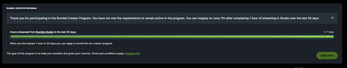 Soltek's tweet photo. I'm disappointed to say I was removed from the @rumblevideo  Creator Program after being transparent about my move to another state and the temporary impact it would have on my streaming hours. I also still have an unresolved $400 ad payment.

I did my best to keep Rumble updated every step of the way, but many of my messages went unanswered. I've always enjoyed being part of the platform, which makes this situation even more frustrating.

I simply expected better communication and support after being upfront about everything. I hope this can be resolved. @ric_rac @RumbleMario