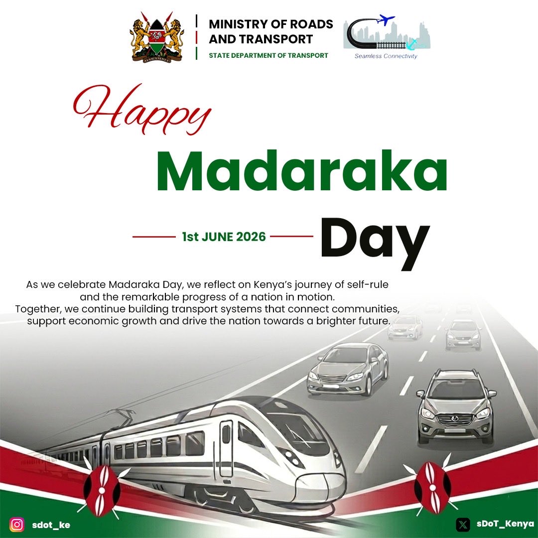 SDoT_Kenya's tweet photo. 🇰🇪 Honouring our past. Driving our future. #MadarakaDay2026 #TransportKE https://t.co/Af4I3zAmfL