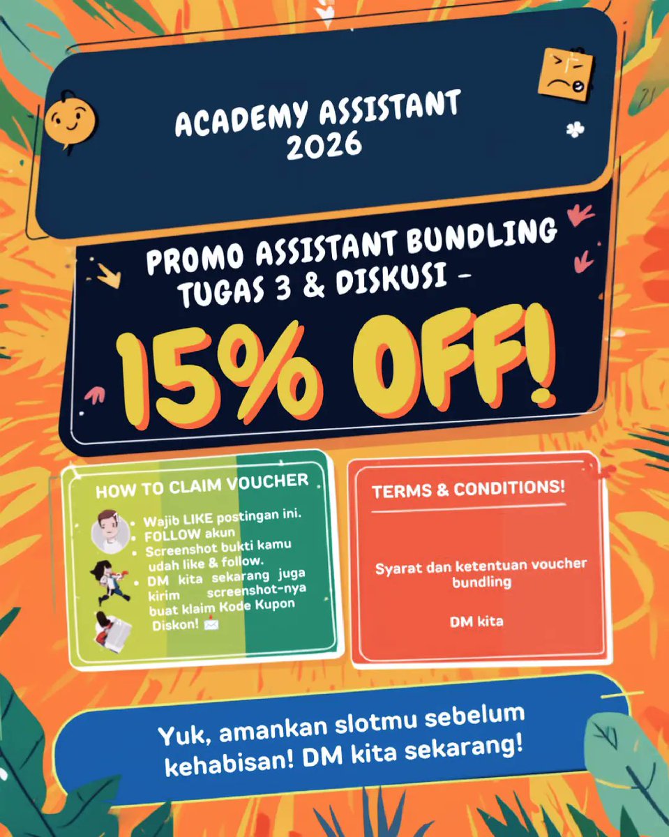 JOKI25UT's tweet photo. ✔️ Aman &amp; terpercaya
✔️ Jawaban beda tiap orang
✔️ Anti plagiasi + ada referensi
Langsung order sekarang!
📲 WA: 085191644541
#JokiTugas #JokiUT #TugasKuliah
#Tugas3UT #OpenJoki https://t.co/DNWtjQZ09C