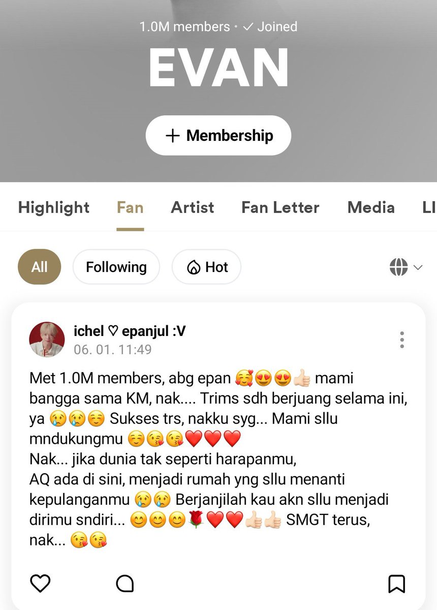 cheolmura's tweet photo. Alhamdulillah, KK Besty... 😊😊😊 Yng join weverse-nya abg epan sdh mencapai 1.0M 🥰😍😍 Mami bangga sm abg, sehat sllu y, bang... Maaf mami gk bisa 24 jam sm abg epan 😢😢😭😭 https://t.co/yo0PTwPinT